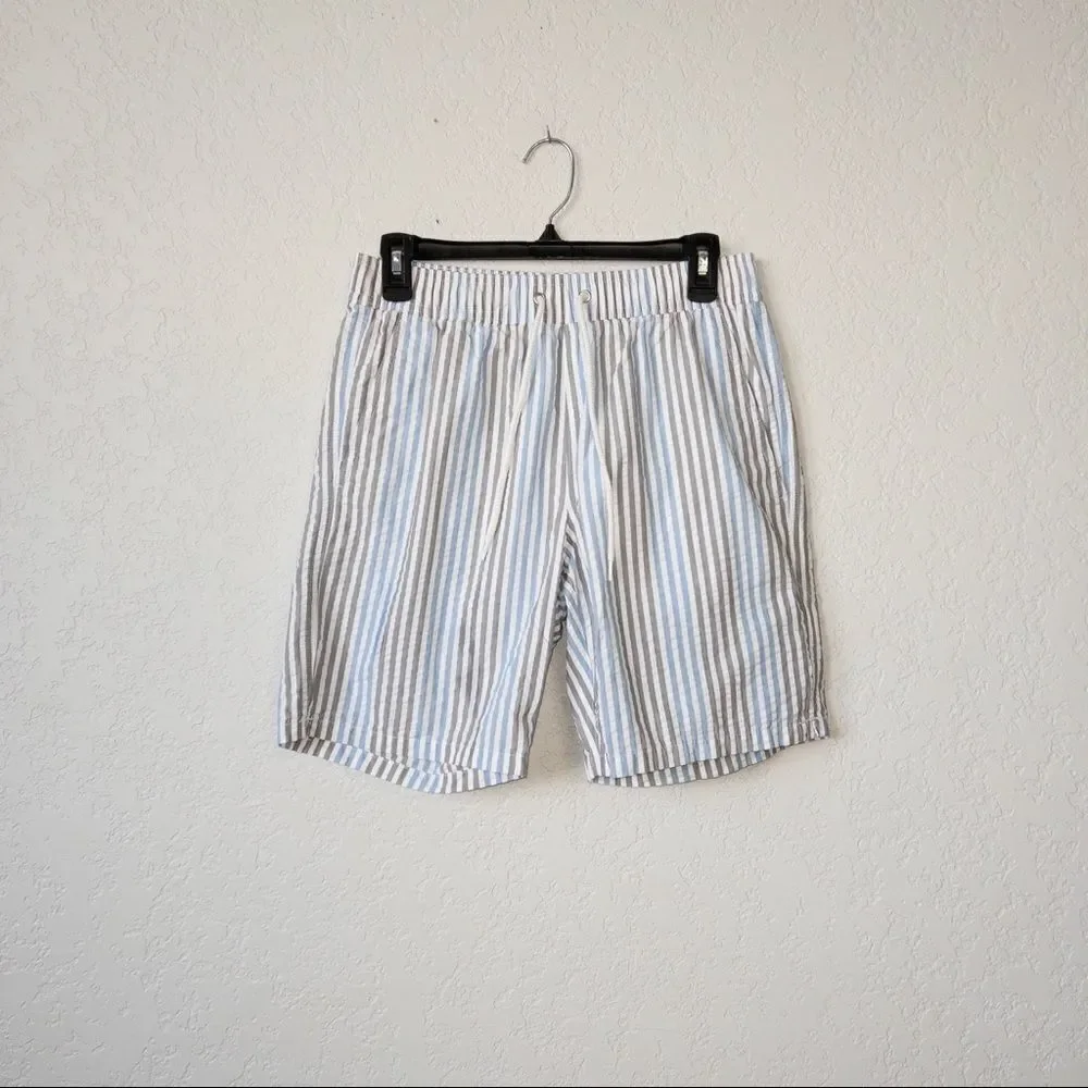 J. Crew Blue and Gray Seersucker Swim Trunks Size Small‎